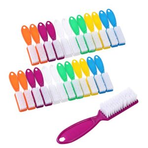 daygos 24pcs handle grip nail brush – finger nail brushes for cleaning, hand fingernail scrub brush kits for toes and nails cleaner, long handle pedicure brushes for men and women, multicolor