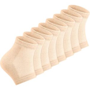 bememo 4 pairs of moisturizing soft gel heel socks breathable open toe socks for dry cracked skin hydrating day and night care skin