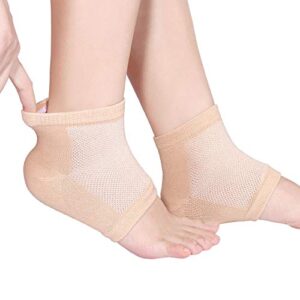 Bememo 4 Pairs of Moisturizing Soft Gel Heel Socks Breathable Open Toe Socks for Dry Cracked Skin Hydrating Day and Night Care Skin