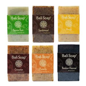 bali soap – natural soap bar orange collection – bath soap for women & men – handmade soap gift set – moisturizing vegan soap bars – 6 pc variety exotic pack, 3.5 oz each
