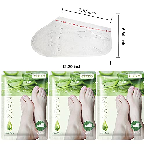 Nado Care Foot Peel Mask - Exfoliating Foot Peeling Masks for Men and Women with Natural Aloe Extract - Repair Rough Heels, Callus and Dry Dead Skin - 3 Pack