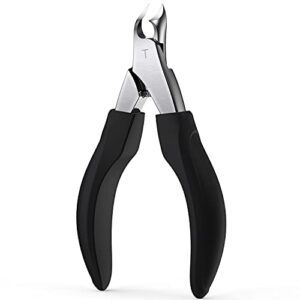 tomeem toenail clipper pedicure tool – professional podiatrist toe nail cutter for thick & ingrown nails, sharp curved blade for men, women & seniors