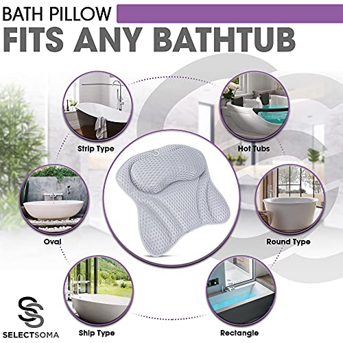 Bath Pillows for Tub Neck and Back Support - Bath Pillow for Bathtub - Bath Tub Pillow Headrest - Spa Pillow for Bathtub and Hot Tub - Bathtub Accessories for Women – Bath Cushion for Tub Adult