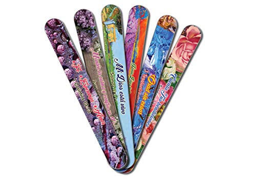 Spanish Christian Emery Board - Faith Hope Love (24-Pack) - 150/150 Grit Colorful Nail File - Nail Spa Party Favors Supplies - Stocking Stuffers Gift for Girls Women Kids Mom Girlfriend Christmas
