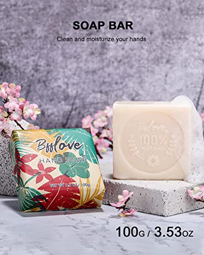 Gifts for Women, BFF LOVE-5pcs Cherry Blossom Bath and Body Set, Spa Kit Gift Set for Women with Massage Oil, Scented Candle, Bath Salt, Hand Cream & Soap, Gift Baskets for Women