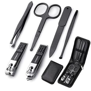 nail art set nail clipper pedicure set, 6 piece nail scissors, sharp stainless steel nail and toenail scissors,. nail care tools with luxury travel case