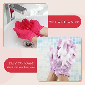 40 Pieces Exfoliating Gloves Smooth Skin Exfoliator for Body Dead Skin Remover for Body Shower Gloves Body Scrub Gloves Exfoliating Body Scrubber Bath Gloves with Hang Loop for Women Men, 20 Colors