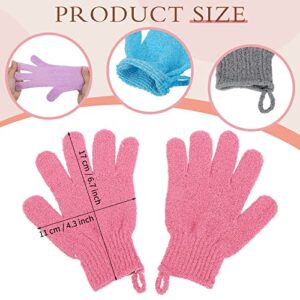 40 Pieces Exfoliating Gloves Smooth Skin Exfoliator for Body Dead Skin Remover for Body Shower Gloves Body Scrub Gloves Exfoliating Body Scrubber Bath Gloves with Hang Loop for Women Men, 20 Colors