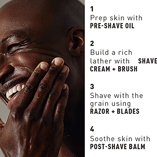 Bevel Shaving Kit for Men, Includes Safety Razor with 20 Replacement Blades, Luxury Shaving Brush, Pre Shave Oil, Shave Cream and Post Shave Balm