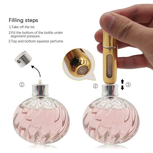 GOLF Perfume Atomizer, 6Pcs 5ML Mini Refillable Empty Perfume Atomizer Bottle, Refillable Perfume Spray, Scent Pump Case, Perfume Atomizer for Travel Outgoing