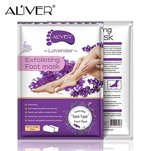 Foot Peel Mask - 5 Pack Foot Mask for Dry Dead Skin, Callus, Repair Rough Heels - Make Your Feet Baby Soft Get Smooth Silky Skin - Lavender