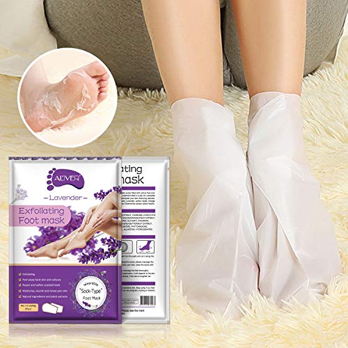 Foot Peel Mask - 5 Pack Foot Mask for Dry Dead Skin, Callus, Repair Rough Heels - Make Your Feet Baby Soft Get Smooth Silky Skin - Lavender