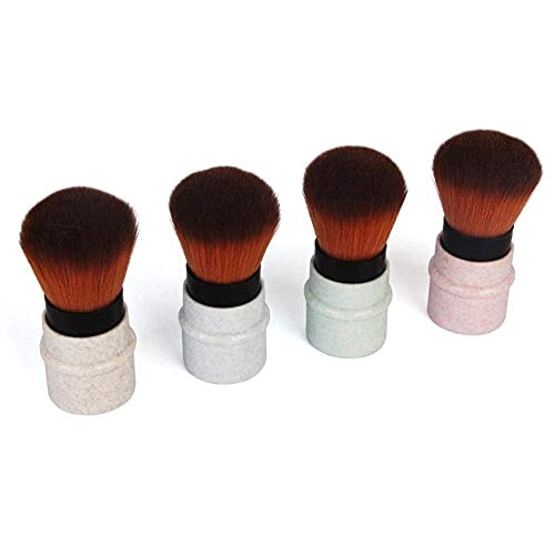 Makeup Brush for Blush, Powder, Foundation, Concealer Retractable Kabuki Cap with Recycled and Sustainable Materials Cruelty Free Synthetic Taklon Bristles Travel Cosmetic Brushes(Apricot)