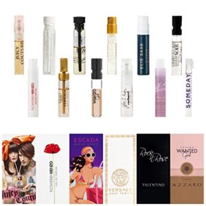infinite scents perfume sampler set for women: 12 high-end designer perfumes + expert scent guide + deluxe velvet gift pouch for girlfriend, wife, mother