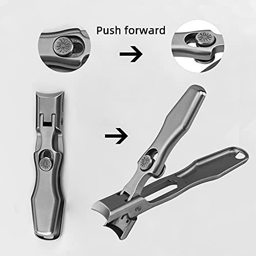 Nail Clippers, Toenail Clippers, Fingernail Clipper Long Handle Stainless Steel Wide Jaw Opening, for Ingrown Thick Nails, Universal for Men, Women, Elderly (Silver)