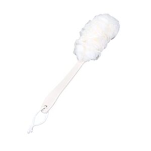ingvy dry brushing body brush long handle hanging soft mesh back body bath shower scrubber brush sponge for bathroom shower brush (size : white)