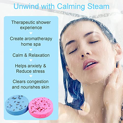 Aromatherapy Shower Steamers Bath Bombs for Women,6-Pack Shower Bombs with Essential Oils,3 Sweet Sensual Scents,Shower Aromatherapy Tablets for Relaxation and Wellness,Stress Relief,Enjoy Home Spa