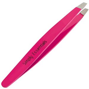 BEST SLANT TWEEZERS PINK Set Includes CASE and Ebook - Precision Eyebrows Tweezer - Stainless Steel - For Beautiful Eyebrows!