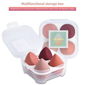 COSTICA Makeup Sponge Set Blender, Beauty Sponge Makeup Blender Flawless for Liquid - Multi Colored 4 pcs Rose Series