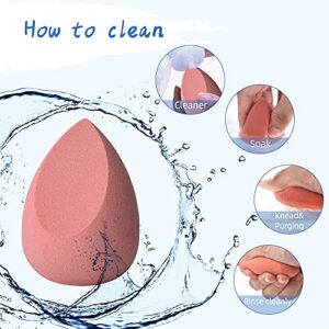 COSTICA Makeup Sponge Set Blender, Beauty Sponge Makeup Blender Flawless for Liquid - Multi Colored 4 pcs Rose Series