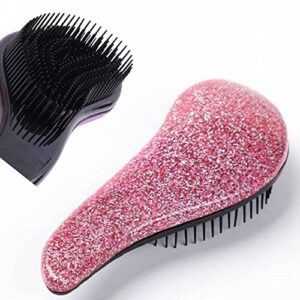 Ol'Art Detangler Brush for Women, Men, Kids Hair - Glitter Detangling Hair Brush for Curly, Natural, Wet, Dry, Fine, Curly, Thick, Straight Hair. Brush Glides Through Tangles & Knots Painlessly, Pink