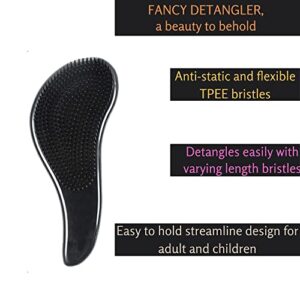 Ol'Art Detangler Brush for Women, Men, Kids Hair - Glitter Detangling Hair Brush for Curly, Natural, Wet, Dry, Fine, Curly, Thick, Straight Hair. Brush Glides Through Tangles & Knots Painlessly, Pink