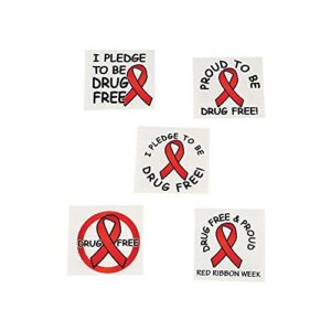 fun express – red ribbon week tattoos – apparel accessories – temporary tattoos – regular tattoos – 72 pieces
