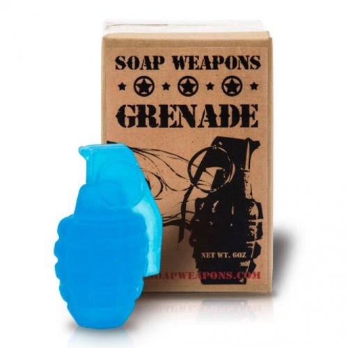 Soap Grenade - Full Size Handmade Blue Soap Grenade by ChocolateWeapons