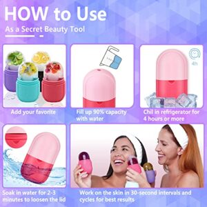 Ice Roller For Face Silicone Ice Face Roller Skin Care Facial Ice Roller Icing Tool Ice Holder For Face Icing Ice Mold For Face Icing Face Ice Pod Skincare