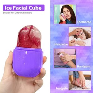 Ice Roller For Face Silicone Ice Face Roller Skin Care Facial Ice Roller Icing Tool Ice Holder For Face Icing Ice Mold For Face Icing Face Ice Pod Skincare