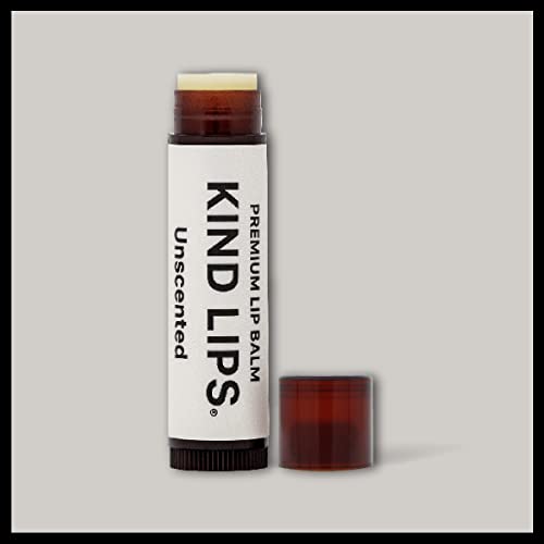 Kind Lips Lip Balm, Nourishing Soothing Lip Moisturizer for Dry Cracked Chapped Lips, Made in Usa With 100% Natural USDA Organic Ingredients, Unscented Flavor, Pack of 2