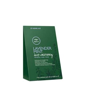tea tree lavender mint deep conditioning mineral hair mask, hydrates + strengthens, for coarse + dry hair, (set of 6)