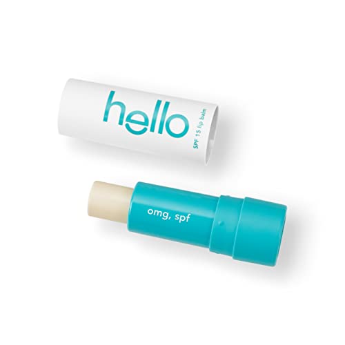 Hello Moisturizing Vegan Lip Balm, Sweet Mint SPF 15, Beeswax Free, Petrolatum Free, and Parabens Free, 0.15 Ounce, 1 Pack