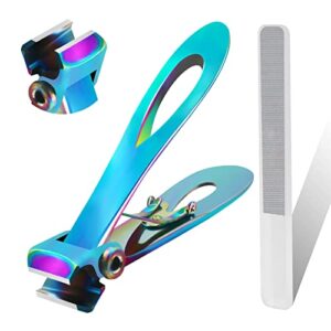werlla toenail clippers for thick nails, toe nail clippers for women, long handle effortless 17mm wide jaw opening for men & seniors, extra large stainless steel nail clippers(multi-colored)