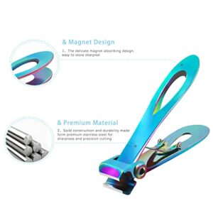 Werlla Toenail Clippers for Thick Nails, Toe Nail Clippers for Women, Long Handle Effortless 17mm Wide Jaw Opening for Men & Seniors, Extra Large Stainless Steel Nail Clippers(Multi-Colored)