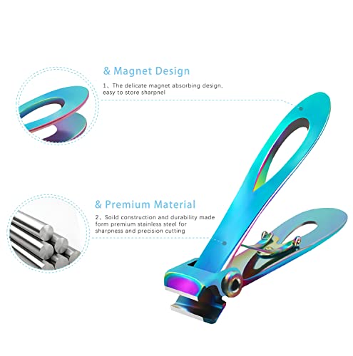 Werlla Toenail Clippers for Thick Nails, Toe Nail Clippers for Women, Long Handle Effortless 17mm Wide Jaw Opening for Men & Seniors, Extra Large Stainless Steel Nail Clippers(Multi-Colored)