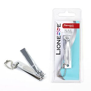 nail clipper by lionesse – fingernail cutter nail tool for men, women, seniors – stainless steel curved blade – easy to use
