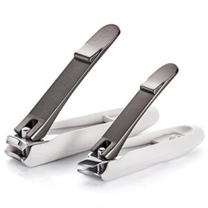 nail clippers for seniors elderly,miss dream 2pcs premium fingernail and toenail clippers set for men and women,new type nail cutter, sharp and no splash