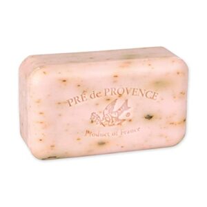 pre de provence artisanal french moisturizing soap bar, shea butter enriched, quad milled for long lasting rich smooth lather, 5.3 ounce, rose petal