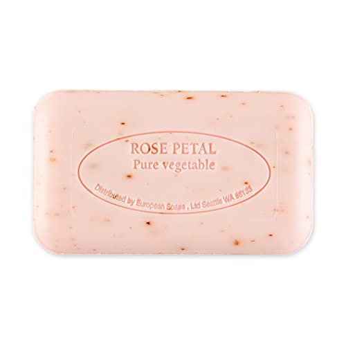 Pre de Provence Artisanal French Moisturizing Soap Bar, Shea Butter Enriched, Quad Milled for Long Lasting Rich Smooth Lather, 5.3 Ounce, Rose Petal