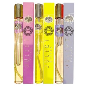 meta-bosem purple/yellow/pink travel size fragrance for women, eau de toilette natural spray, wonderful gift, daytime and casual use, for all skin types, total 3.4 fluid ounce/105 ml (pack of 3)