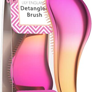 Detangling Brush. Detangler Hairbrush for Curly, Thick, Natural, Straight, Fine, Wet or Dry Hair for Women, Kids and Toddlers by Lily England (Pink / Orange)