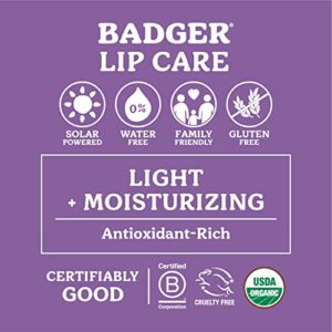 Badger - Herbal Lip Balm, Tea Tree & Lemon, Certified Organic Lip Balm, Fair Trade, Herbal Lip Care, 0.15 oz (4 Pack)