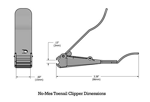 No-mes Toenail Clipper, Catches Clippings, Patented Ergonomic Grip, Made in USA