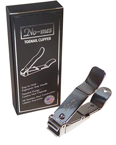 No-mes Toenail Clipper, Catches Clippings, Patented Ergonomic Grip, Made in USA