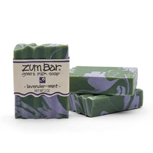 indigo wild zum bar goat’s milk soap – lavender-mint – 3 oz (3 pack)
