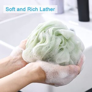 AmazerBath Bath Shower Loofah Sponge Exfoliating Body Scrubber 75g/PCS Pouf Bath Sponges- Set of 4, Neutral Colors