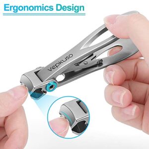 Thick Toenail Clipper – Vepkuso Wide Jaw Opening Oversized Stainless Steel Toenail Cutter with Nail File For Thick Nail, Extra Large Fingernail Toenail Trimmer for Men&Women