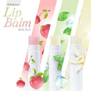 Belladonna Peppermint Lip Balm 50 Pack - Moisturizing Lip Balm Contains Vitamin E Shea Butter and Other Natural Ingredients Comes in Customizable Packaging