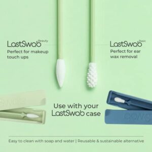 LastSwab® Reusable Cotton Swabs for Ear Cleaning by LastObject® - Eco Friendly Q tips for Ears in Black - 1 Reusable Qtips is equivalent of 1000 common Cotton Swab - Zero Waste Products